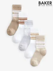 Baker by Ted Baker Boys Socks 5 Pack (F23669) | $30 - $32