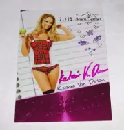 2014 Benchwarmer KATARINA VAN DERHAM Hot For Teacher #56 Pink Auto/25 Entourage