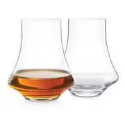 2pc Final Touch Revolve Roll & Spin Spirits Glass Set Rum Drinkware Clear