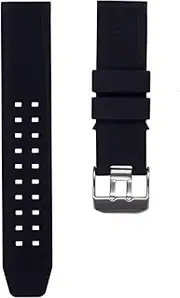 [CACA Watchband] for Luminox 23mm Rubber Silicone Watch Band Strap Replacement with Black/Silver Buckle for Casio Timex Seiko Luminox 3050 8800 and 3950 Series - Luminox Watch Band