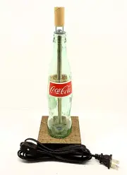 Classic Coca-Cola TABLE LAMP with Wood Base, Desk Accent Light Decor