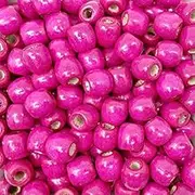 150 Painted Pink Barrel Wood Beads 17mm x 14mm Diameter 8mm Large Hole