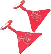 [WESIEVYA] Chinese Blessing Bag Unisex Protection Amulet Bag Chinese Protection Charm Necklace Chinese Shrine Amulet Triangle Omamori Amulet Decors Red Satin