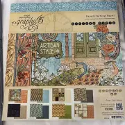 Graphic 45 *ARTISAN STYLE* 2015 12x12 ORIGINAL RETIRED Paper Pad COMPLETE