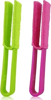 Comsmart Venetian 2 Pack Window Blinds Cleaner Duster with 2 Extra Sleeves for Air Conditioner Dust (Red & Green)
