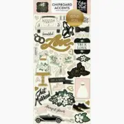 Wedding Forever Just Married Bride Groom Cake Love Echo Park Chipboard Accents