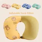 U Shape Inflatable Neck Pillow Head Rest Travel Pillow Air Pillow Train