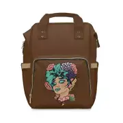 All brown cute Multifunctional Diaper Backpack