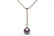Magnificent Pearl Drop Necklace Embellished with Swarovski Crystal Iridescent Purple Pearls