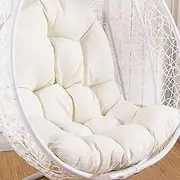 UYSOFRCV Hanging Basket Chair Seat Cushion Replacement Cover, Swing Chair Cushion Cover, Egg Chair Cushions Cover 47 x 31 in,White