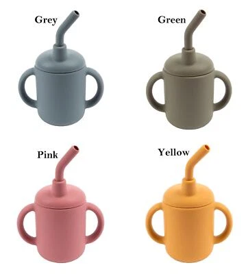 Baby Silicone Sippy Cup Toddler Tumbler No Spill Training Drinking Bottle 120ml