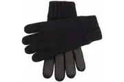 Dents Mens Lambswool Blend Knit Gloves With Pig Leather Palm Patch Winter Warm