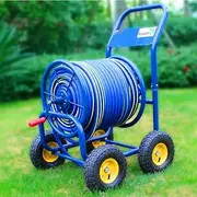 Outdoor Large Hose Reel Rack Pushing Wheel Water Pipe Storage Car Kit with DN15Hose and Water Gun for Wash The Car, Water The Garden,70m&230ft
