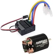 RC 540 Brushed Motor (13T/17T/21T/27T/35T/45T/55T/80T) with WP-1060-RTR 60A Waterproof ESC Combo for Rock Crawler and Remote Control Cars - High Performance Motor and Speed Controller Set(540 13T and