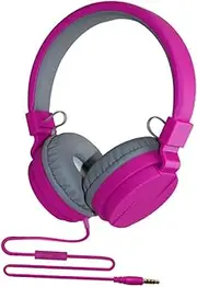 BaotyJie Wired Headset Over Ear Headphone with Microphone Adjustable Headband Gaming Pink with 3.5mm Audio Jack for Women Lightweight