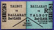 VR Ticket - TALBOT to BALLARAT - 2nd Class Return