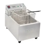 Apuro Benchtop Deep Fryer 5L Single Vat w Timer Chips Fries Countertop Fry