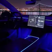 Nestour Tesla Model 3 Y Neon Interior Lighting for Cars (Centre Console + Dashboard + 2 Foot Lights) App Controlled LED Strip Lights with Multiple Scene Modes in RGB Colour Space