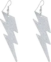 [IDB PRODUCTIONS] IDB Delicate Filigree Dangle Lightning Bolt Drop Hook Earrings - available in silver and gold tones