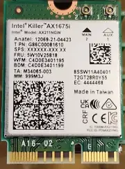 New Intel AX211 Killer 1675i Wi-Fi 6E with Bluetooth M.2 CNVio2