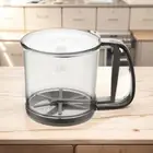 Hand Crank Flour Sifter Fine Mesh Flour Sieve Sugar Powder Sieve Cup for Baking