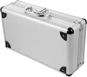 Hoement Password Suitcase Travel Cable Organizer Bag Small Briefcase Hard Briefcases for Men Bank Hard Case Carry Case Accessories Travel Flight Case Aluminum Alloy White