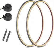 2pcs 700x23C Bike Tires Set Puncture-Resistant Bicycle Tires and Pair Inner Tubes with Schrader Valve 48mm and Tire Levers for Road Fixed Gear Bike