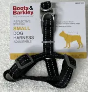Dog Harness Reflective Adjustable Step In Size Small Black Boots & Barkley