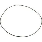 Leather Cord Necklace Silver Clasp Jewelry Green 18"
