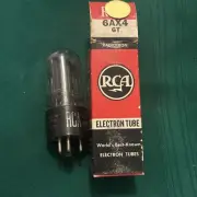 RCA 6AX4GT NOS NIB Black Plate 1 Line rare vintage Mil Com Signal Corp Tube