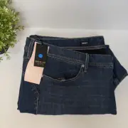 NYDJ Women's Boost Skinny Jeans 26 Blue Curves 360 Raw Cuff Zip Jackson Ankle