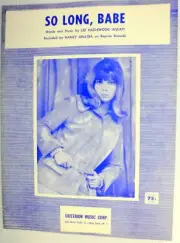 NANCY SINATRA Sheet Music SO LONG, BABE Lee HAZLEWOOD 60's POP #617