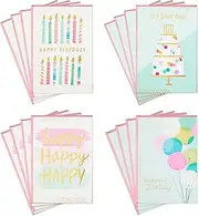 Hallmark Birthday Cards Assortment, 16 Cards with Envelopes (Cake, Candles, Balloons)