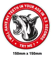 Angry doberman Warning dog sign sticker doberman popular Ebay Decal funny car