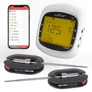 NutriChef Wireless Bluetooth BBQ Digital Thermometer - Upgraded Stainless Sma...