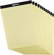 Amazon Basics Wide Ruled 21.6 x 29.9-cm Lined Writing Note Pads - 12-Pack (50-sheet Pads), Canary