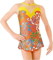 [Sasaki] J-7361S Junior Rhythmic Gymnastics Leotard with Skirt Luminous Orange (LMO)