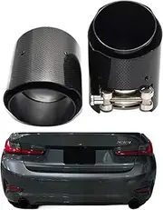 2pcs/lot Carbon Fiber Exhaust Compatible For BMW G20 G21 320i 330i Muffler Tip Directly Plug Tailpipe Exhaust System Nozzle(B ID65MMOD101MM)