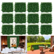 12Pack Artificial Boxwood Mat Wall Hedge Decor Privacy Fence Panels Grass 10x10"