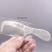 Pure S999 Fine Silver 999 Comb Flying Phoenix Healthy Hair Comb 80-81g 6.7inch L