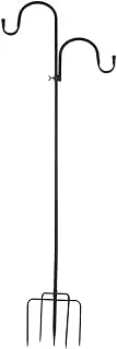Shepherd Hooks for Lanterns, Versatile Detachable Shepherds Hook Bird Feeder Hanger, Iron Construction with 2 Hooks and 5-Prong Base for Bird Feeders, Flower Pots