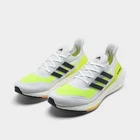 Men's Adidas UltraBoost 21 Running Shoes White / Black / Yellow Sz 8 FY0377