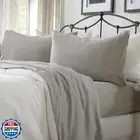Cotton Jersey Knit Twin Sheet Set - Ultra-Soft, Stretchy, Heathered Melange L