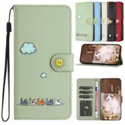 Luxury Flip Leather Cat Wallet Cover Case For S25 S24 S23 FE S22 S20 S21 Ultra
