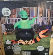 Gemmy 7.5ft Wide Nightmare's Oogie Boogie in Cauldron w/ Serpent Halloween Infla