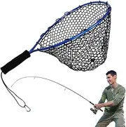 Fishing Net, Aquarium Shrimp Scooper, Multifunctional Portable Scoop, Lightweight Sturdy Mesh, Easy Handle Design, for Kayak, Pond, Riverbeds, Stream, Outdoor Survival, 22.83x13.78x13.78 inches