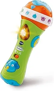VTech Baby Sing Along Refresh Microphone with Amplified Voice Effect & Music Style Changer in Green