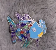 Fantasy Hat Pin - Rainbow Fish Lapel Pin