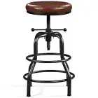 Industrial Bar Stool Rustic Swivel Bar Stool Counter-Height Stool for Kitchen