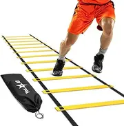 Yes4All Ultimate Agility Ladder Speed Training Equipment - 8, 12, 20 Rungs with Multi Colors - Footwork Speed Ladder and Agility Combos for Soccer Players
